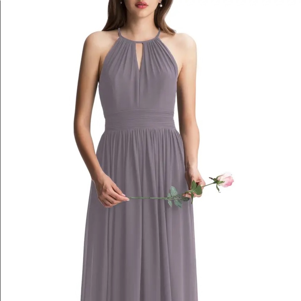 Keyhole Neck Chiffon A-Line Gown